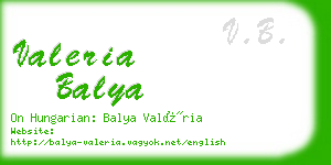 valeria balya business card